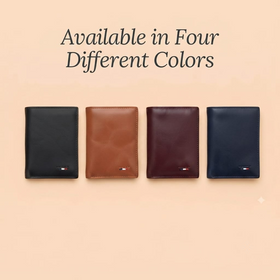 Custom Personalized Vertical Leather Wallet for Men | Engraved Slim Bifold Wallet in 4 Colors